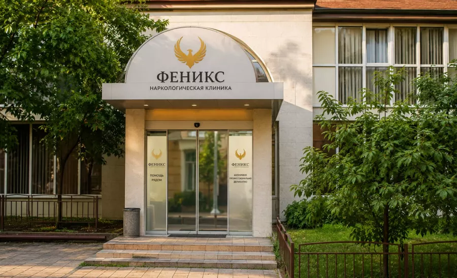 Вход в наркологическую клинику «Феникс» в Сольвычегодске